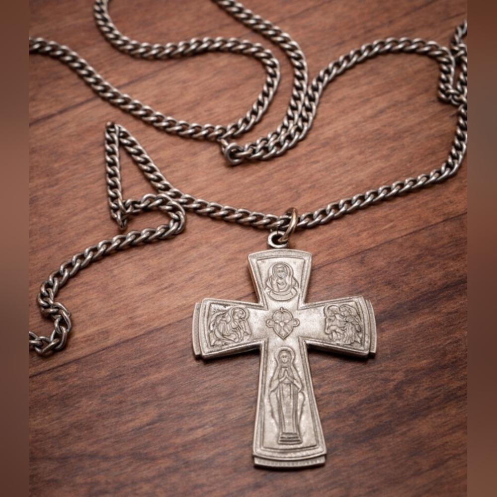 Silver Cross Pendant Necklace